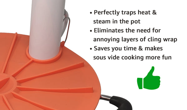 Joule Sous Vide Silicone Lid for Stockpot - 11 inches - Large - Joule Orange - Cellar Made